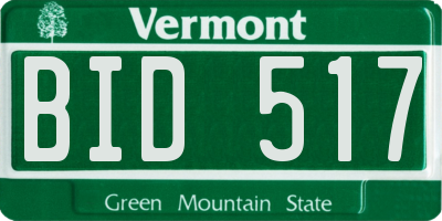 VT license plate BID517