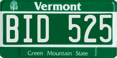 VT license plate BID525
