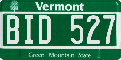 VT license plate BID527