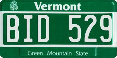 VT license plate BID529