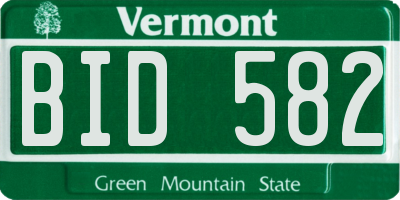 VT license plate BID582