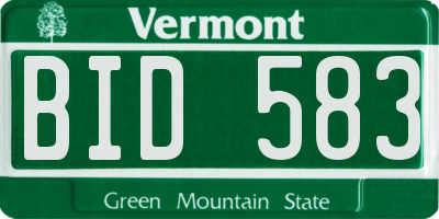 VT license plate BID583