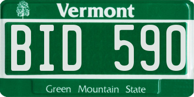 VT license plate BID590