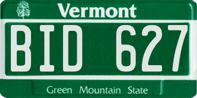VT license plate BID627