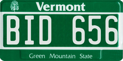 VT license plate BID656