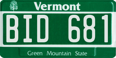 VT license plate BID681