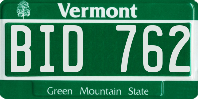 VT license plate BID762