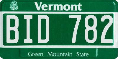 VT license plate BID782