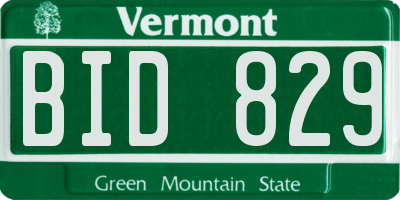 VT license plate BID829