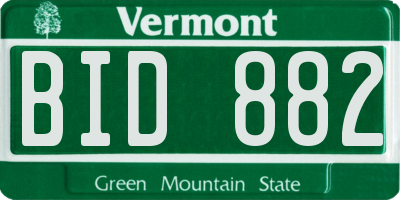 VT license plate BID882