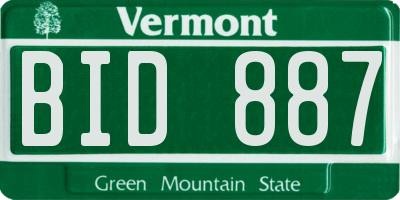VT license plate BID887