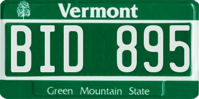 VT license plate BID895