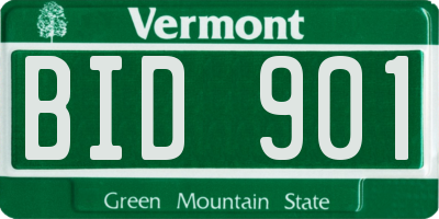 VT license plate BID901