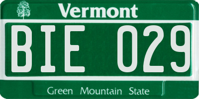 VT license plate BIE029