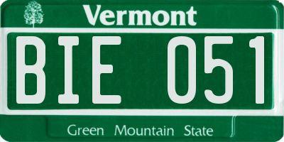VT license plate BIE051