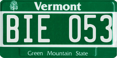 VT license plate BIE053