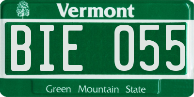 VT license plate BIE055