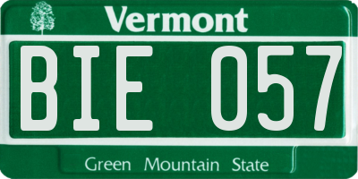 VT license plate BIE057