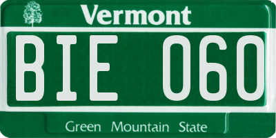VT license plate BIE060
