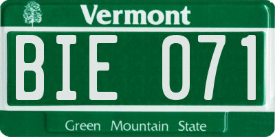 VT license plate BIE071