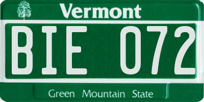 VT license plate BIE072