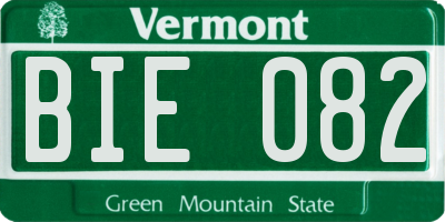 VT license plate BIE082