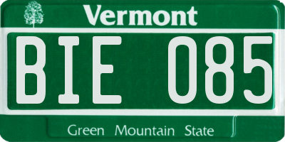 VT license plate BIE085