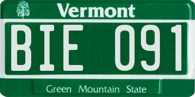 VT license plate BIE091