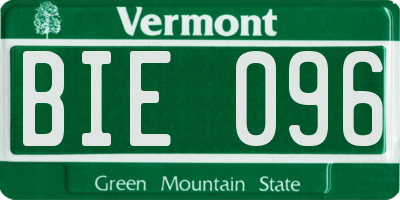 VT license plate BIE096