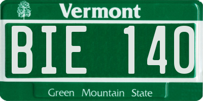 VT license plate BIE140