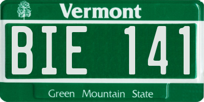 VT license plate BIE141