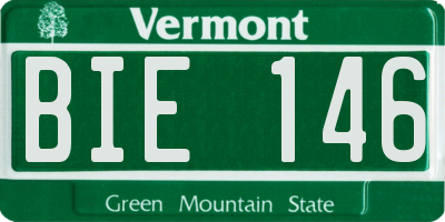 VT license plate BIE146