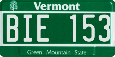 VT license plate BIE153