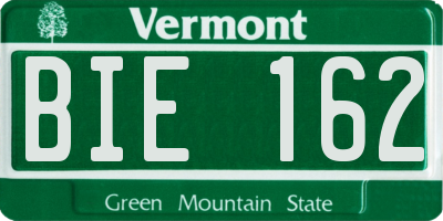 VT license plate BIE162