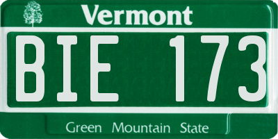 VT license plate BIE173