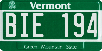 VT license plate BIE194