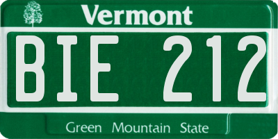 VT license plate BIE212