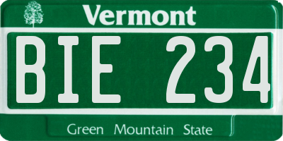 VT license plate BIE234