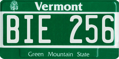 VT license plate BIE256