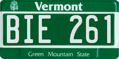 VT license plate BIE261