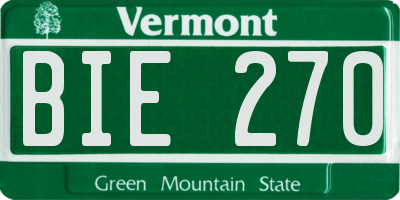 VT license plate BIE270