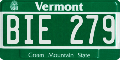 VT license plate BIE279