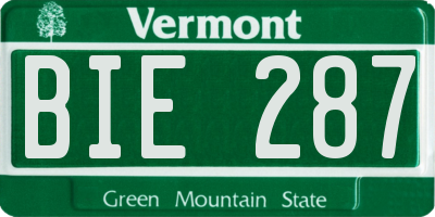 VT license plate BIE287
