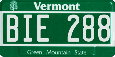 VT license plate BIE288