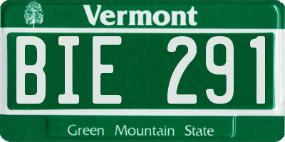 VT license plate BIE291