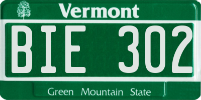 VT license plate BIE302