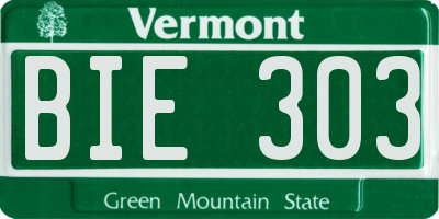VT license plate BIE303