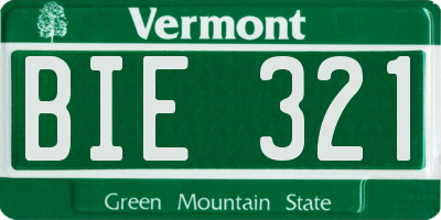 VT license plate BIE321