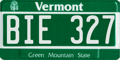 VT license plate BIE327