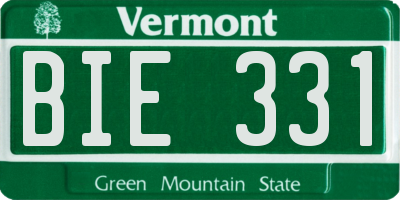 VT license plate BIE331